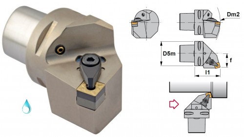 Soustružnické nože DSRNL 75° na destičky SNMG/SNMA/SNMM s CHLAZENÍM - LEVÉ PROVEDENÍ