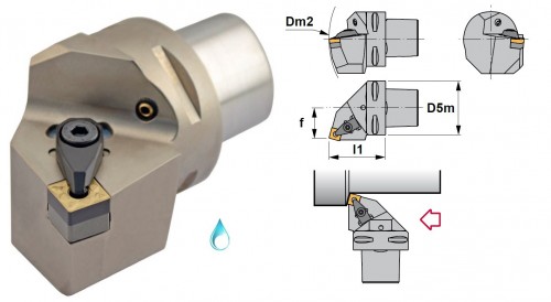 Soustružnické nože DSRNR 75° na destičky SNMG/SNMA/SNMM s CHLAZENÍM - PRAVÉ PROVEDENÍ