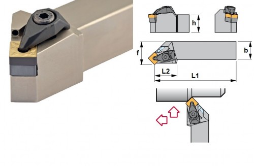 Soustružnické nože DSSNR 45° na destičky SNMG/SNMA/SNMM/SNMX s CHLAZENÍM - PRAVÉ PROVEDENÍ