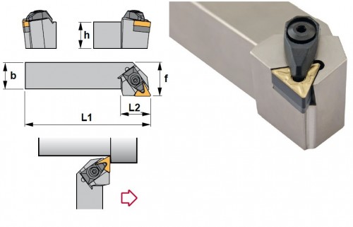 Soustružnické nože DTGNL 90° na destičky TNMG/TNMA/TNMM/TNMX bez CHLAZENÍ - LEVÉ PROVEDENÍ