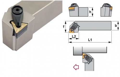 Soustružnické nože DTGNR 90° na destičky TNMG/TNMA/TNMM/TNMX bez CHLAZENÍ - PRAVÉ PROVEDENÍ