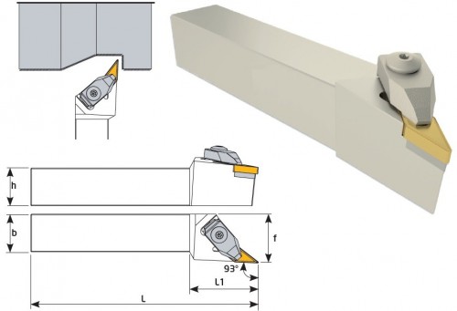 Soustružnické nože DVJNL 93° na destičky VNMG/VNGP bez CHLAZENÍ - LEVÉ PROVEDENÍ
