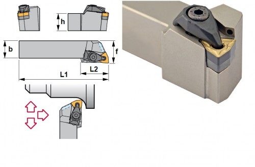 Soustružnické nože DWLNL 95° na destičky WNMG/WNMA s CHLAZENÍM - LEVÉ PROVEDENÍ