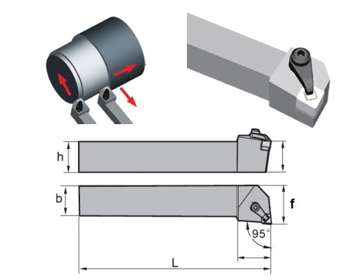 Soustružnické nože JCLNL 95° na destičky CNGX.. bez CHLAZENÍ - LEVÉ PROVEDENÍ