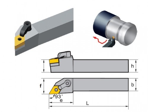 Soustružnické nože MDJNR 93° na destičky DNMG/DNMA/DNMM/DNMX bez CHLAZENÍ - PRAVÉ PROVEDENÍ
