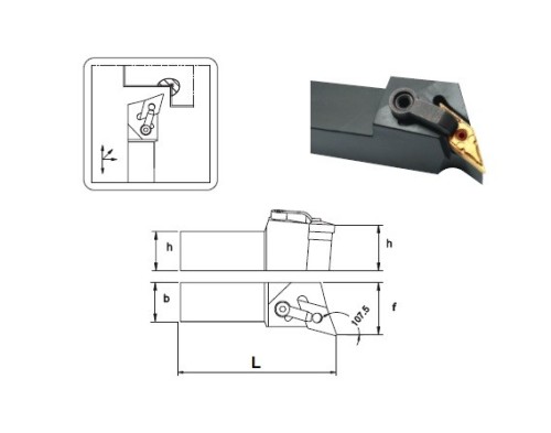 Soustružnické nože MDQNL 107,5° na destičky DNMG/DNMA/DNMM/DNMX bez CHLAZENÍ - LEVÉ PROVEDENÍ