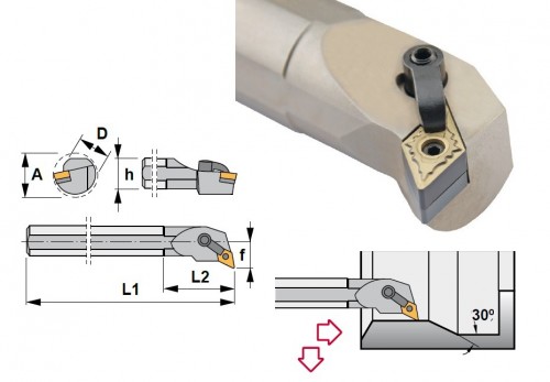 Soustružnické nože MDUNL 93° na destičky DNMG/DNMA/DNMM bez CHLAZENÍ - LEVÉ PROVEDENÍ