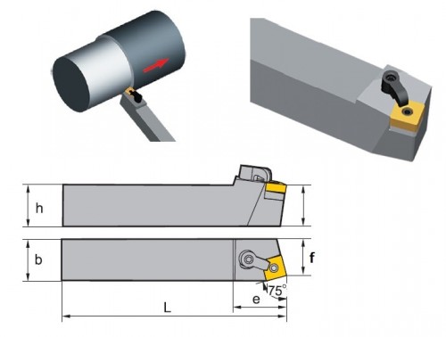 Soustružnické nože MSBNL 75° na destičky SNMG/SNMA/SNMM/SNMX bez CHLAZENÍ - LEVÉ PROVEDENÍ
