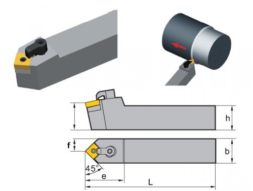 Soustružnické nože MSDNN 45° na destičky SNMG/SNMA/SNMM/SNMX bez CHLAZENÍ - OBOUSTRANNÉ PROVEDENÍ
