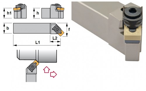 Soustružnické nože MSSNL 45° na destičky SNMG/SNMA/SNMM/SNMX bez CHLAZENÍ - LEVÉ PROVEDENÍ