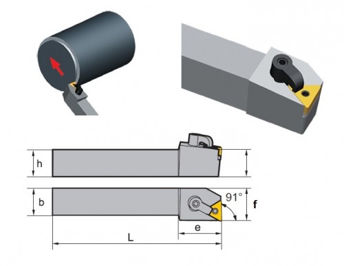 Soustružnické nože MTFNL 91° na destičky TNMG/TNMA/TNMM/TNMX bez CHLAZENÍ - LEVÉ PROVEDENÍ