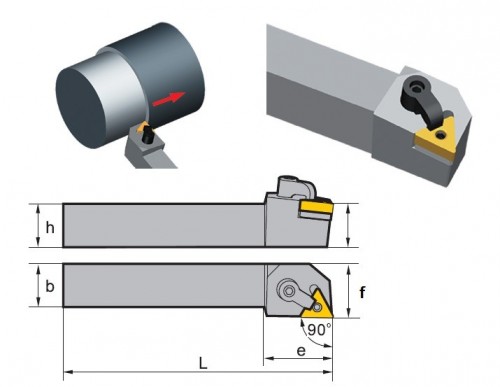 Soustružnické nože MTGNL 90° na destičky TNMG/TNMA/TNMM/TNMX bez CHLAZENÍ - LEVÉ PROVEDENÍ