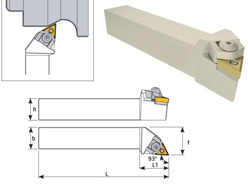 Soustružnické nože MTJNL 93° na destičky TNMG/TNMA/TNMM/TNMX bez CHLAZENÍ - LEVÉ PROVEDENÍ