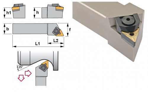 Soustružnické nože MTJNL 93° na destičky TNMG/TNMA/TNMM/TNMX bez CHLAZENÍ - LEVÉ PROVEDENÍ