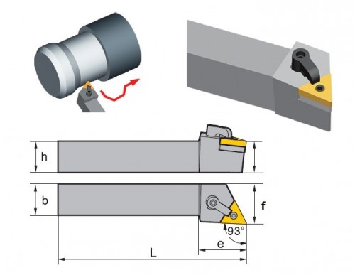 Soustružnické nože MTJNL 93° na destičky TNMG/TNMA/TNMM/TNMX bez CHLAZENÍ - LEVÉ PROVEDENÍ
