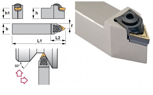 Soustružnické nože MTNNL 63° na destičky TNMG/TNMA/TNMM/TNMX bez CHLAZENÍ - LEVÉ PROVEDENÍ