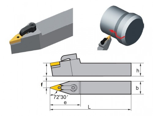 Soustružnické nože MVVNN 72,5° na destičky VNMG/VNGP bez CHLAZENÍ - OBOUSTRANNÉ PROVEDENÍ