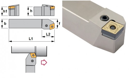 Soustružnické nože PCBNL 75° na destičky CNMG/CNMA/CNMM bez CHLAZENÍ - LEVÉ PROVEDENÍ