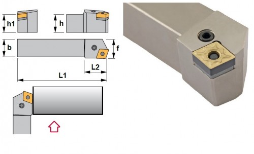 Soustružnické nože PCKNL 75° na destičky CNMG/CNMA/CNMM bez CHLAZENÍ - LEVÉ PROVEDENÍ