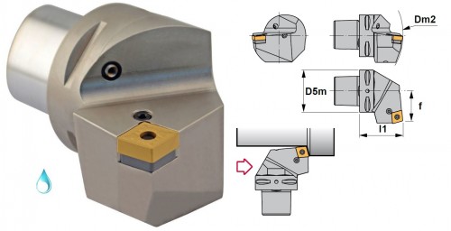 Soustružnické nože PCRNL 75° na destičky CNMG/CNMA/CNMM s CHLAZENÍM - LEVÉ PROVEDENÍ