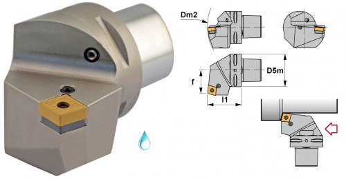Soustružnické nože PCRNR 75° na destičky CNMG/CNMA/CNMM s CHLAZENÍM - PRAVÉ PROVEDENÍ