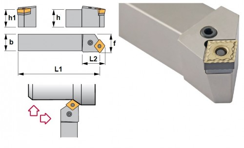 Soustružnické nože PCSNL 45° na destičky CNMG/CNMA/CNMM bez CHLAZENÍ - LEVÉ PROVEDENÍ