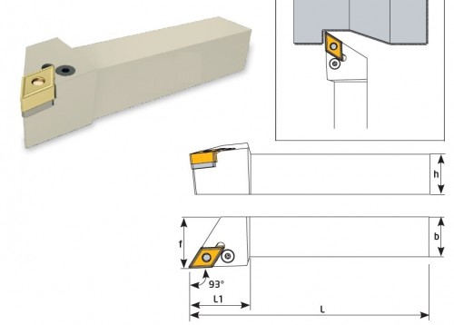 Soustružnické nože PDJNR 93° na destičky DNMG/DNMA/DNMM bez CHLAZENÍ - PRAVÉ PROVEDENÍ