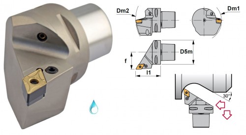 Soustružnické nože PDJNR 93° na destičky DNMG/DNMA/DNMM s CHLAZENÍM - PRAVÉ PROVEDENÍ