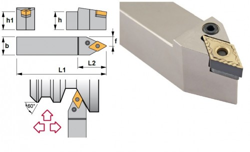 Soustružnické nože PDNNL 63° na destičky DNMG/DNMA/DNMM bez CHLAZENÍ - LEVÉ PROVEDENÍ