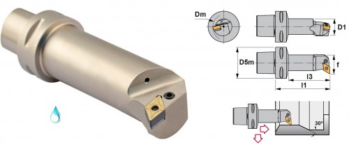 Soustružnické nože PDUNL 93° na destičky DNMG/DNMA/DNMM s CHLAZENÍM - LEVÉ PROVEDENÍ