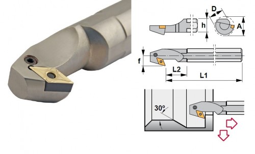 Soustružnické nože PDUNR 93° na destičky DNMG/DNMA/DNMM bez CHLAZENÍ - ZPĚTNÝ - PRAVÉ PROVEDENÍ