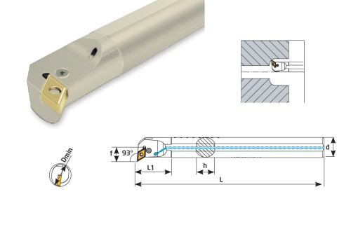 Soustružnické nože PDUNR 93° na destičky DNMG/DNMA/DNMM s CHLAZENÍM - PRAVÉ PROVEDENÍ