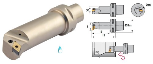Soustružnické nože PDUNR 93° na destičky DNMG/DNMA/DNMM s CHLAZENÍM - PRAVÉ PROVEDENÍ