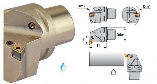 Soustružnické nože PDUNR 93° na destičky DNMG/DNMA/DNMM s CHLAZENÍM - PRAVÉ PROVEDENÍ