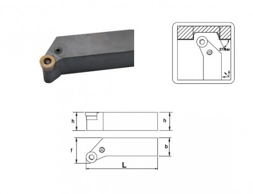 Soustružnické nože PRGCR 0° na destičky RCMT/RCMX/RCGT bez CHLAZENÍ - PRAVÉ PROVEDENÍ