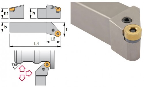 Soustružnické nože PRSNL 0° na destičky RNMG bez CHLAZENÍ - LEVÉ PROVEDENÍ