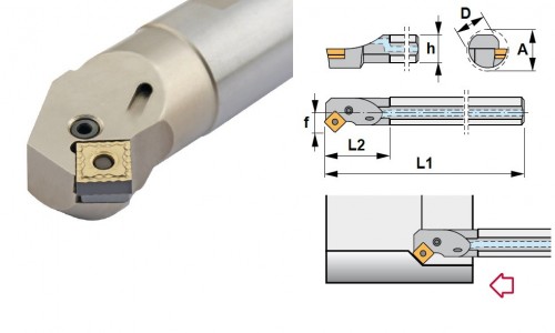 Soustružnické nože PSSNL 45° na destičky SNMG/SNMA/SNMM s CHLAZENÍM - LEVÉ PROVEDENÍ