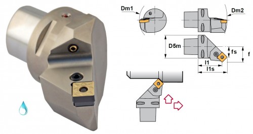 Soustružnické nože PSSNL 45° na destičky SNMG/SNMA/SNMM s CHLAZENÍM - LEVÉ PROVEDENÍ