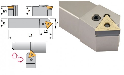 Soustružnické nože PTDNL 45° na destičky TNMG/TNMA/TNMM bez CHLAZENÍ - LEVÉ PROVEDENÍ