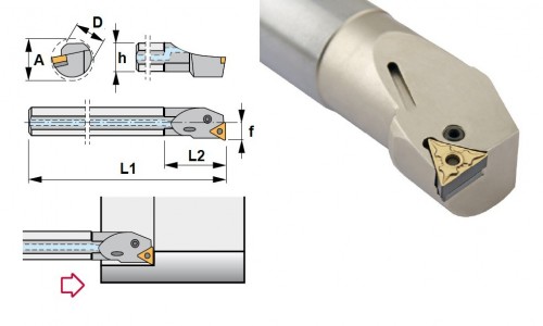 Soustružnické nože PTFNL 90° na destičky TNMG/TNMA/TNMM s CHLAZENÍM - LEVÉ PROVEDENÍ
