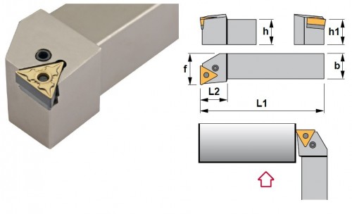 Soustružnické nože PTFNR 90° na destičky TNMG/TNMA/TNMM bez CHLAZENÍ - PRAVÉ PROVEDENÍ