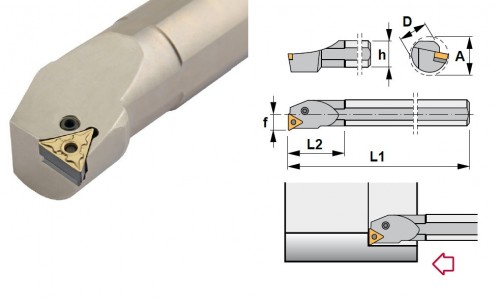 Soustružnické nože PTFNR 90° na destičky TNMG/TNMA/TNMM bez CHLAZENÍ - PRAVÉ PROVEDENÍ
