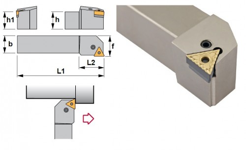 Soustružnické nože PTGNL 90° na destičky TNMG/TNMA/TNMM bez CHLAZENÍ - LEVÉ PROVEDENÍ