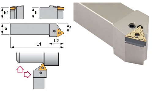 Soustružnické nože PTTNL 60° na destičky TNMG/TNMA/TNMM bez CHLAZENÍ - LEVÉ PROVEDENÍ