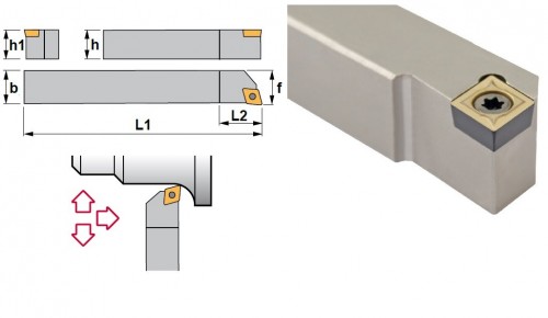 Soustružnické nože SCLCL 95° na destičky CCMT/CCGT/CCGX bez CHLAZENÍ - SWISS AUTOMATIC (ŠVÝCARSKÉ AUTOMATY) - LEVÉ PROVEDENÍ