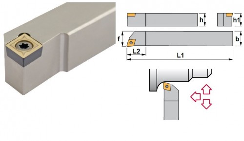 Soustružnické nože SCLCR 95° na destičky CCMT/CCGT/CCGX bez CHLAZENÍ - SWISS AUTOMATIC (ŠVÝCARSKÉ AUTOMATY) - PRAVÉ PROVEDENÍ
