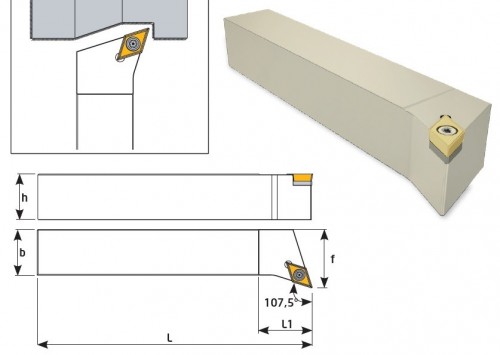 Soustružnické nože SDHCL 107,5° na destičky DCMT/DCGT/DCGX/DCMW bez CHLAZENÍ - LEVÉ PROVEDENÍ