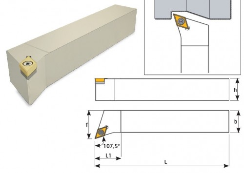 Soustružnické nože SDHCR 107,5° na destičky DCMT/DCGT/DCGX/DCMW bez CHLAZENÍ - PRAVÉ PROVEDENÍ