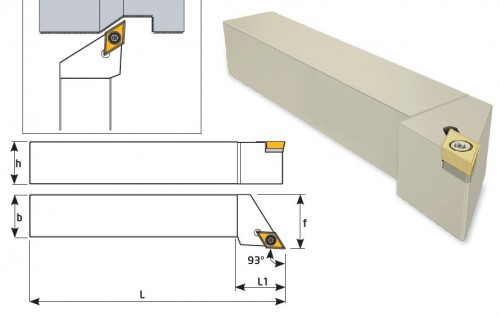 Soustružnické nože SDJCL 93° na destičky DCMT/DCGT/DCGX/DCMW bez CHLAZENÍ - LEVÉ PROVEDENÍ