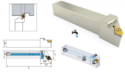 Soustružnické nože SDJCR 93° na destičky DCMT/DCGT/DCGX/DCMW s CHLAZENÍM - LEVÉ PROVEDENÍ